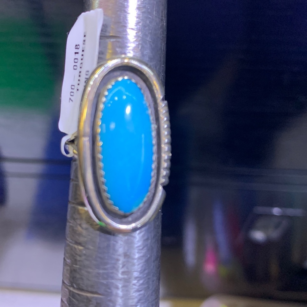 Silver turquesa ring size #7